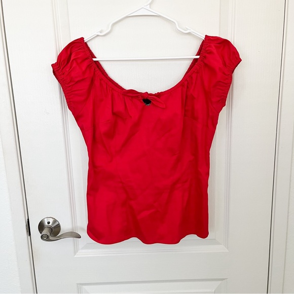Collectif Red Bow Top - Picture 3 of 6